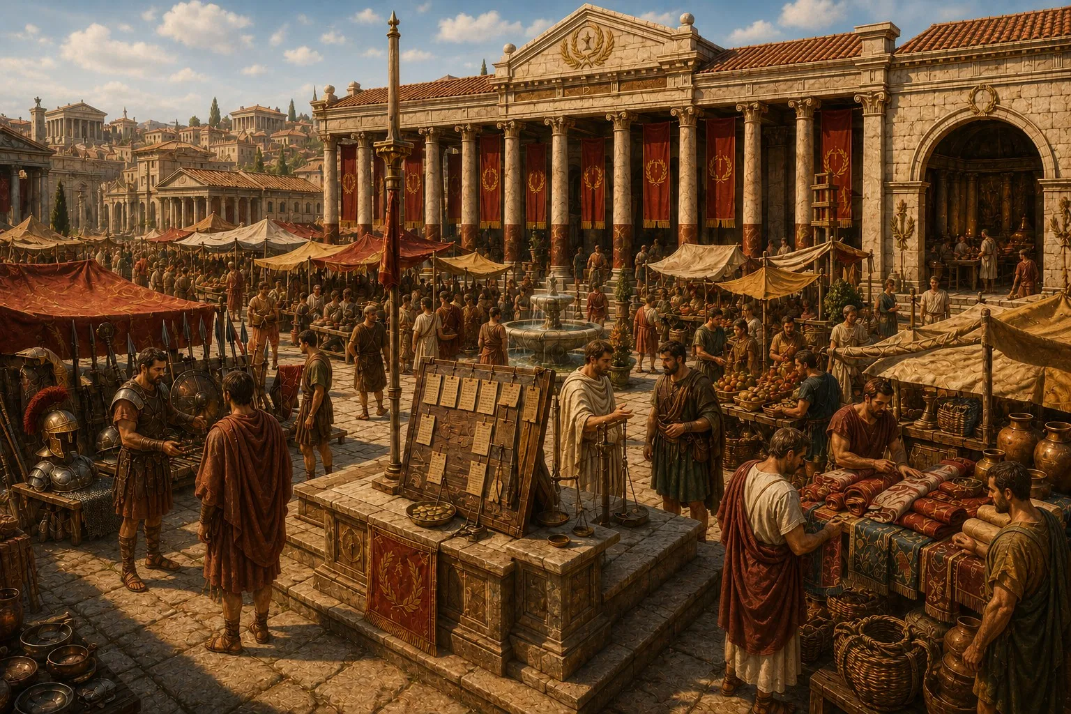 A busy Roman market