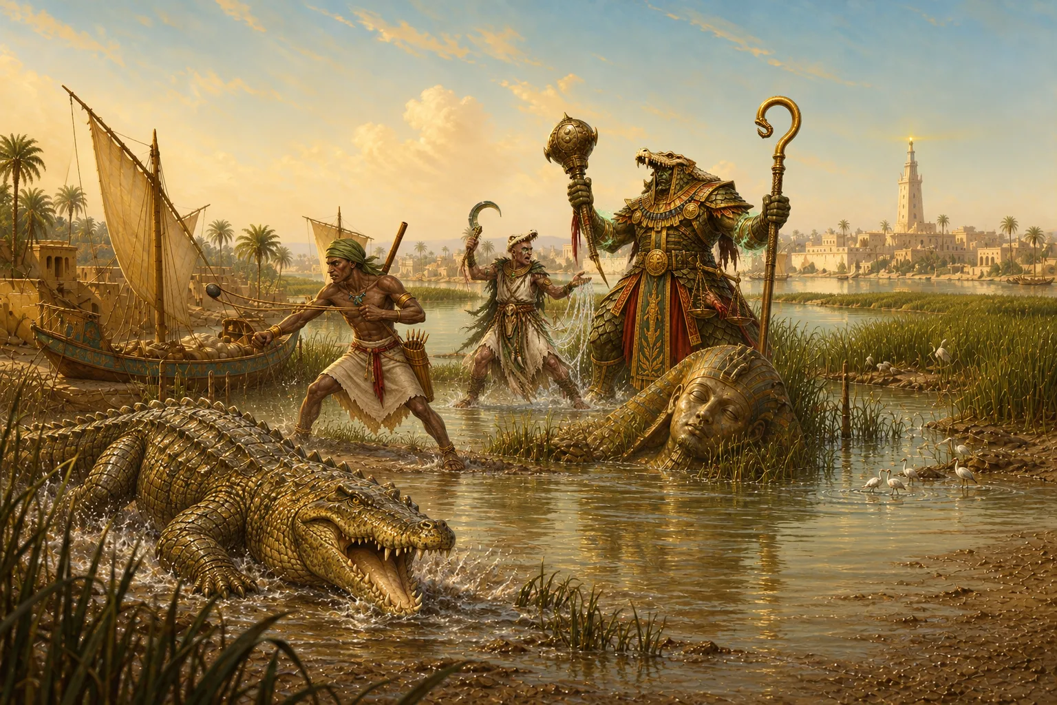 Warriors face crocodiles and an armoured herald in the Canopus Delta